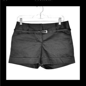 Express Design Studio Shorts Cuffed Black with Belt